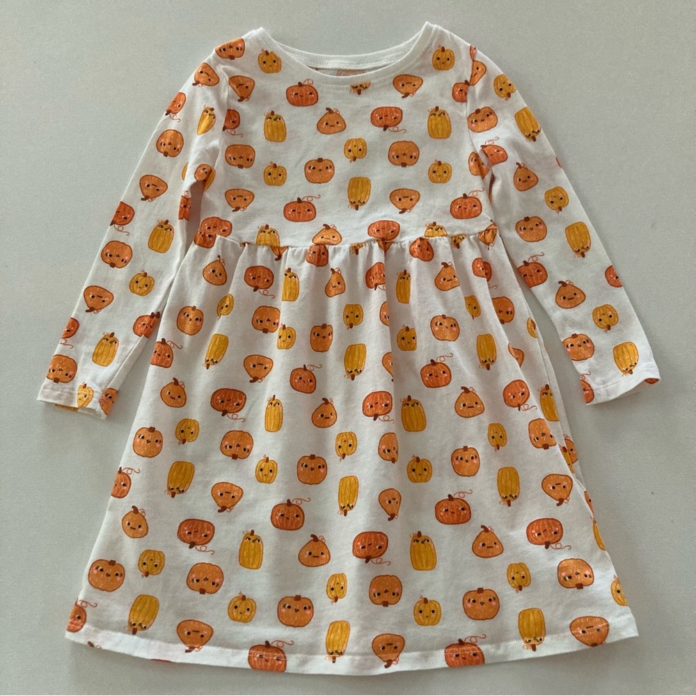 Old Navy 4T Toddler Girl Orange Pumpkin Dress Fall